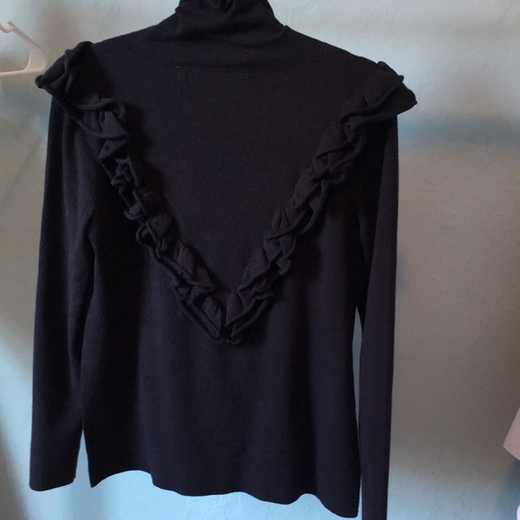 Navy Keepsake turtleneck sweater with ruffle - Picture 5 of 6